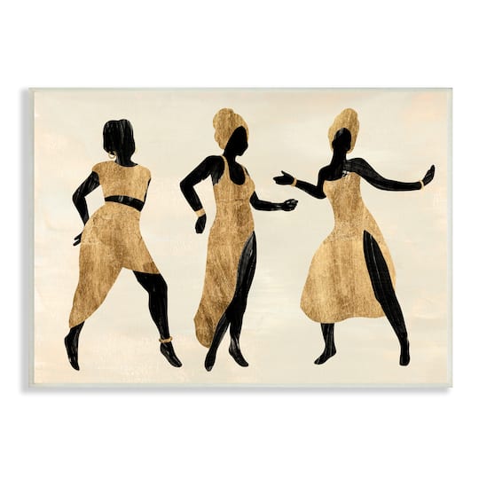 Stupell Industries Powerful Women Dancing  African Glam Fashion Black Beige Wall Plaque